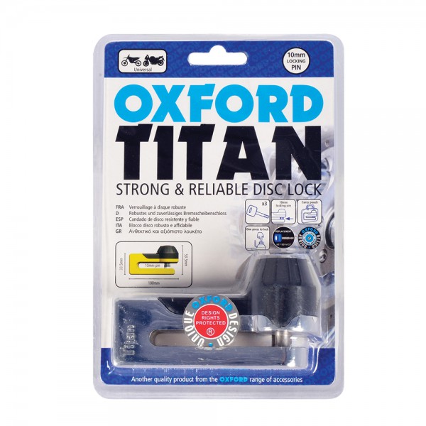 Oxford Oxford Titan Chrome Disc-Lock & Pouch